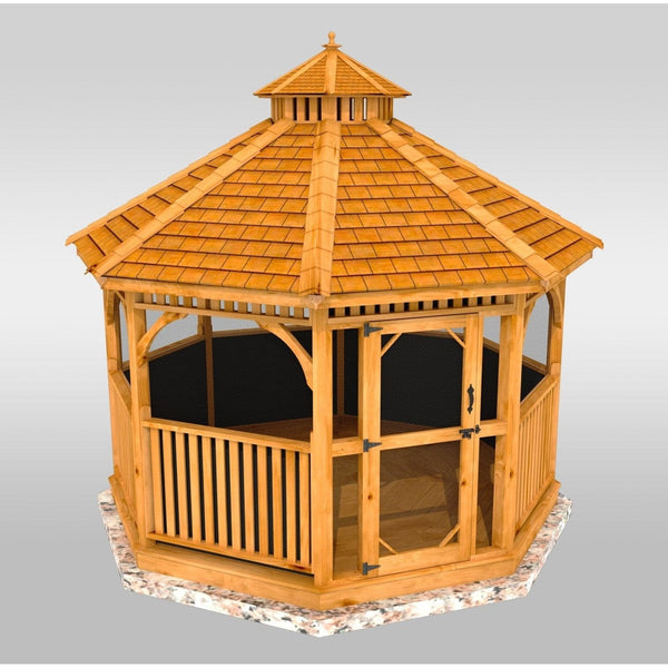 Outdoor Living Today 12′ Bayside Gazebo with Screen Kit - KIT gaz12-scrn