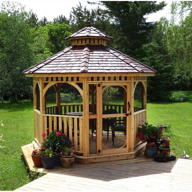 Outdoor Living Today 10′ Bayside Gazebo with Screen Kit - KIT gaz10-scrn