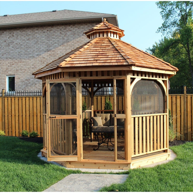 Outdoor Living Today 10′ Bayside Gazebo with Screen Kit - KIT gaz10-scrn